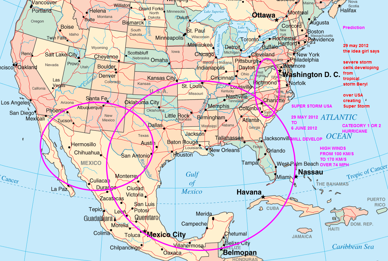 Map Of Us And Mexico